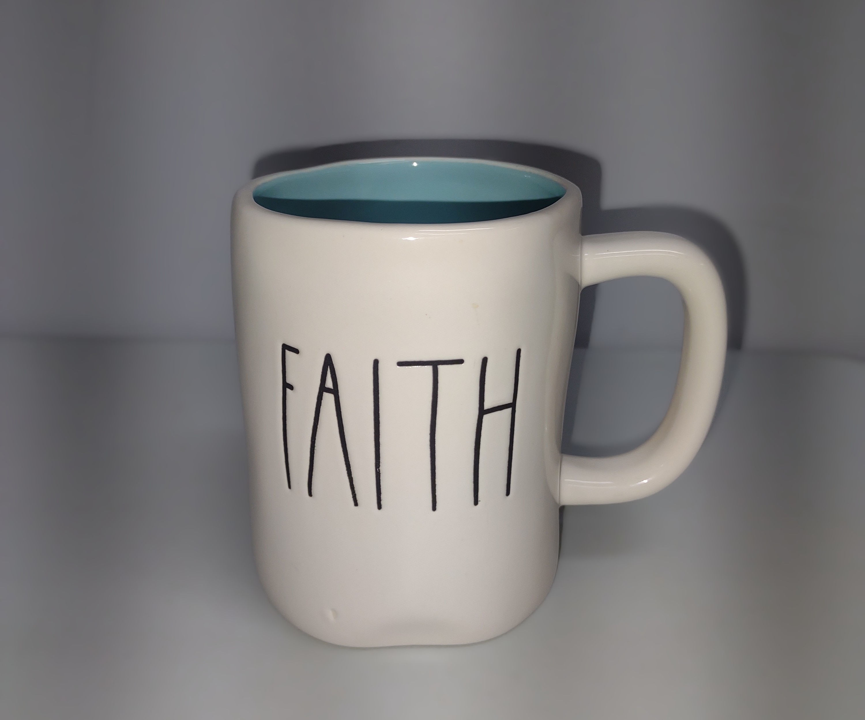 Rae Dunn "Faith" Mug (with light blue glaze inside)