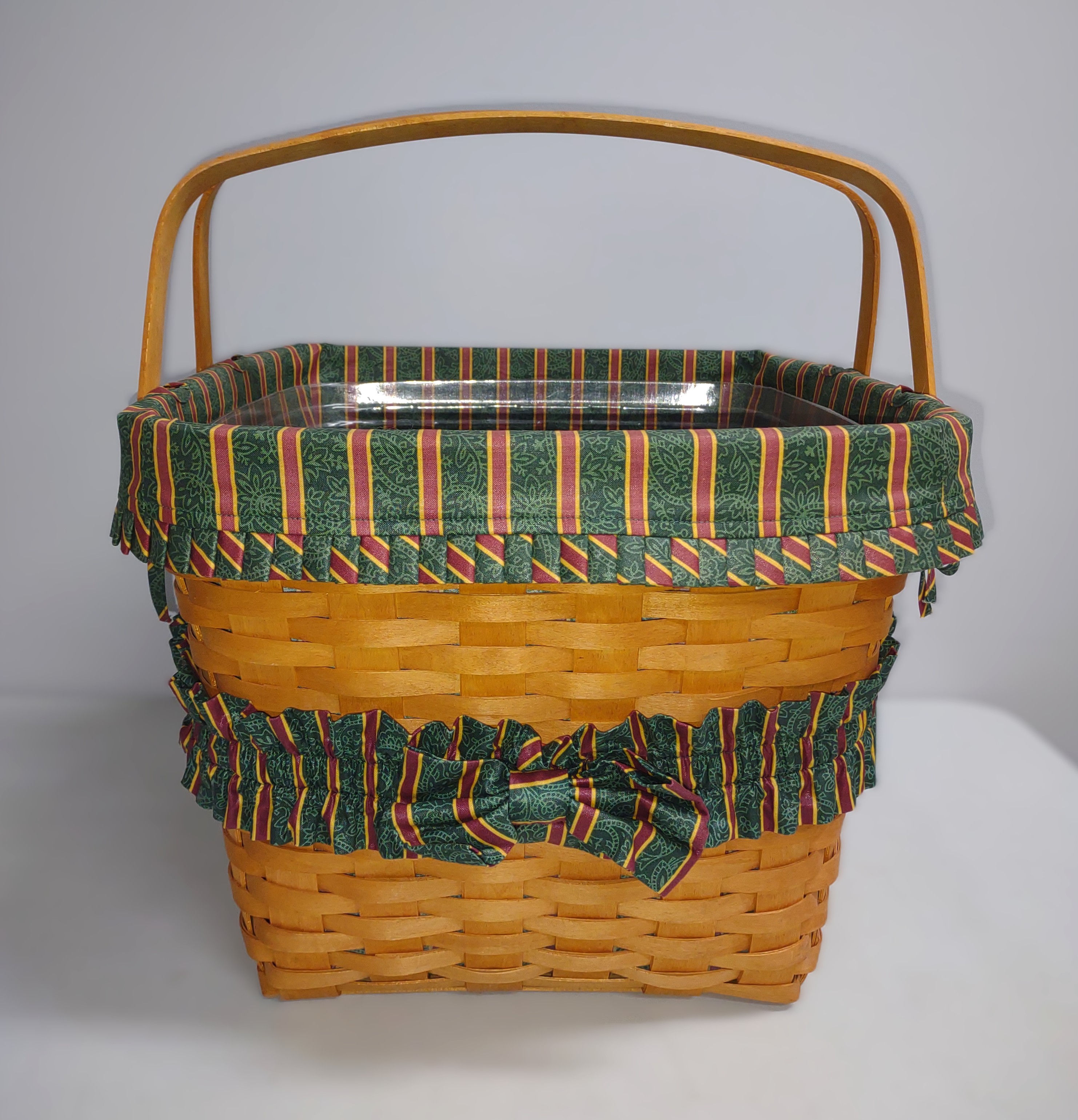 Longaberger 1995 Holiday Hostess Evergreen Basket (w/ 2 swinging handles)