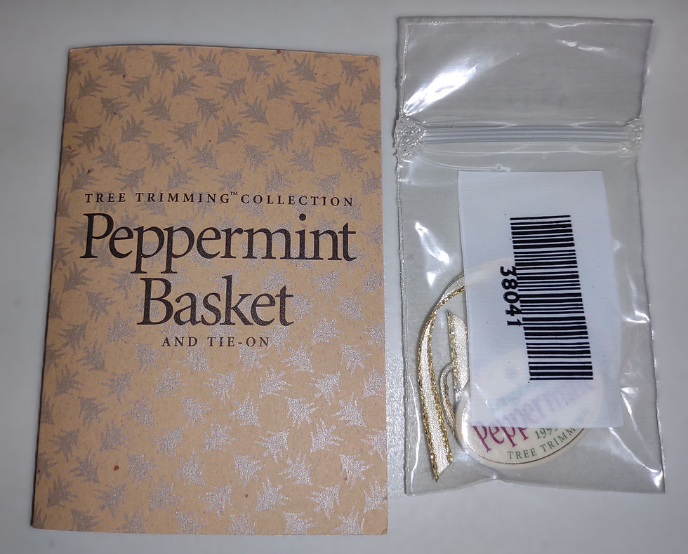 Thumbnail: Longaberger 1999 Peppermint Basket (with 2 leather ears)