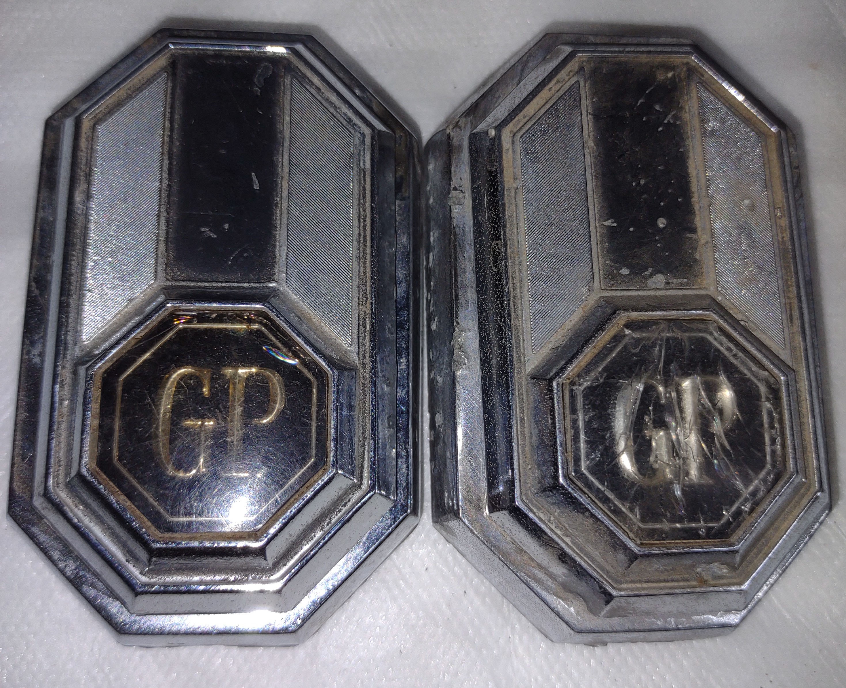 1978-84 Pontiac Grand Prix Trunk Lock Emblem PAIR