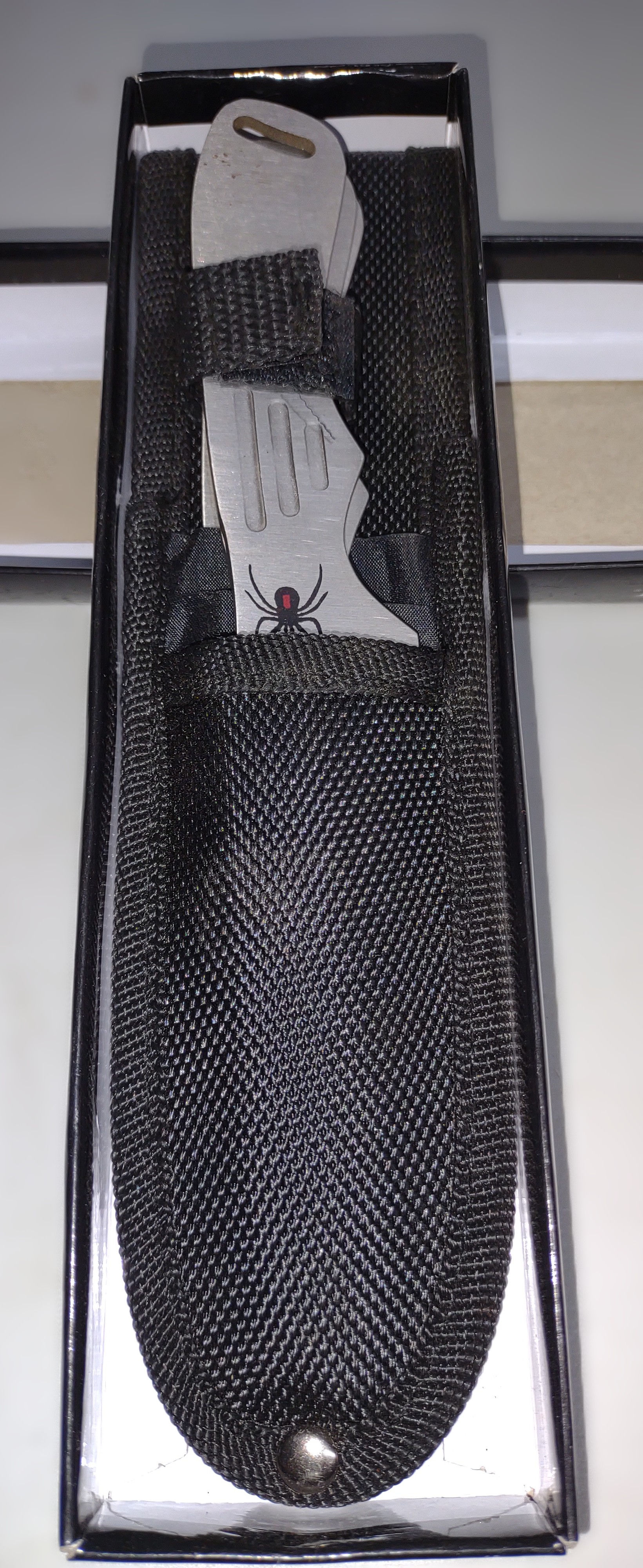 Perfect Point 3 Throwing Knives (with Holster & Black Widow Design on knives)