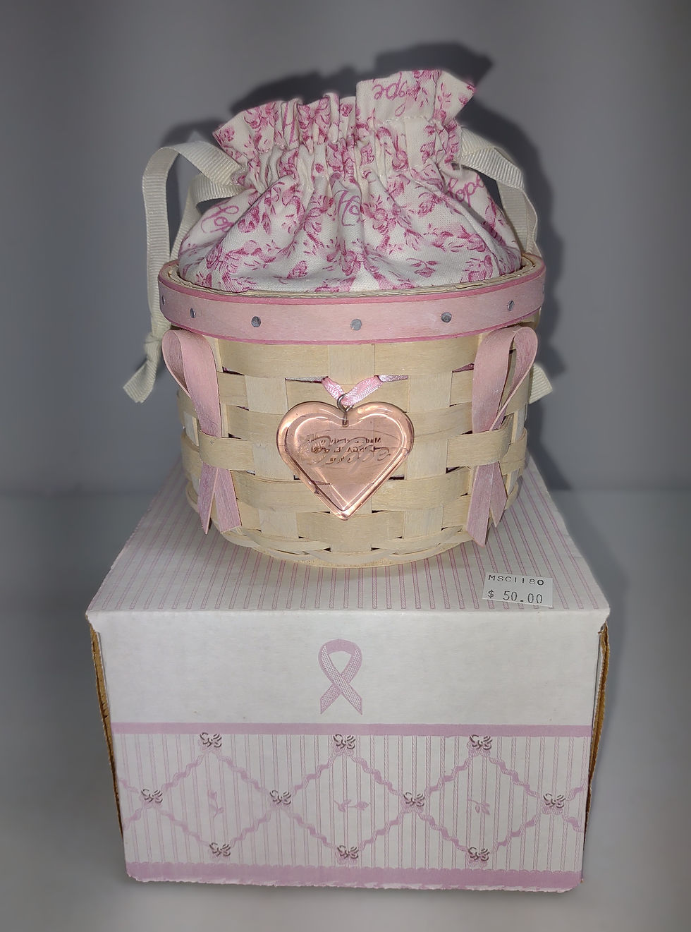 Thumbnail: Longaberger 2006 Horizon of Hope White Washed Basket