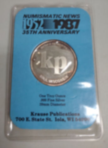 1 Troy Ounce .999 Fine Silver Numismatic News 1952-81 35th Anniversary Coin
