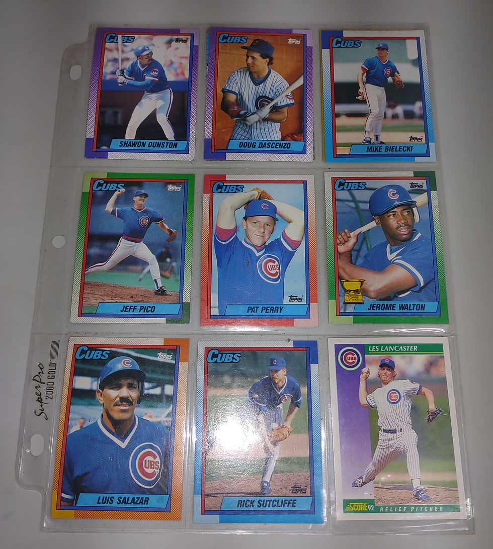 Thumbnail: Set/Sheet 0f 16 Vintage Chicago Cubs Player Cards