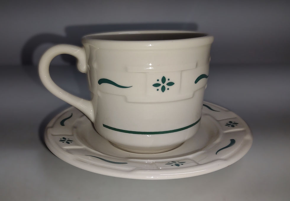 Thumbnail: Longaberger Cup & Saucer Set, Green (no box)