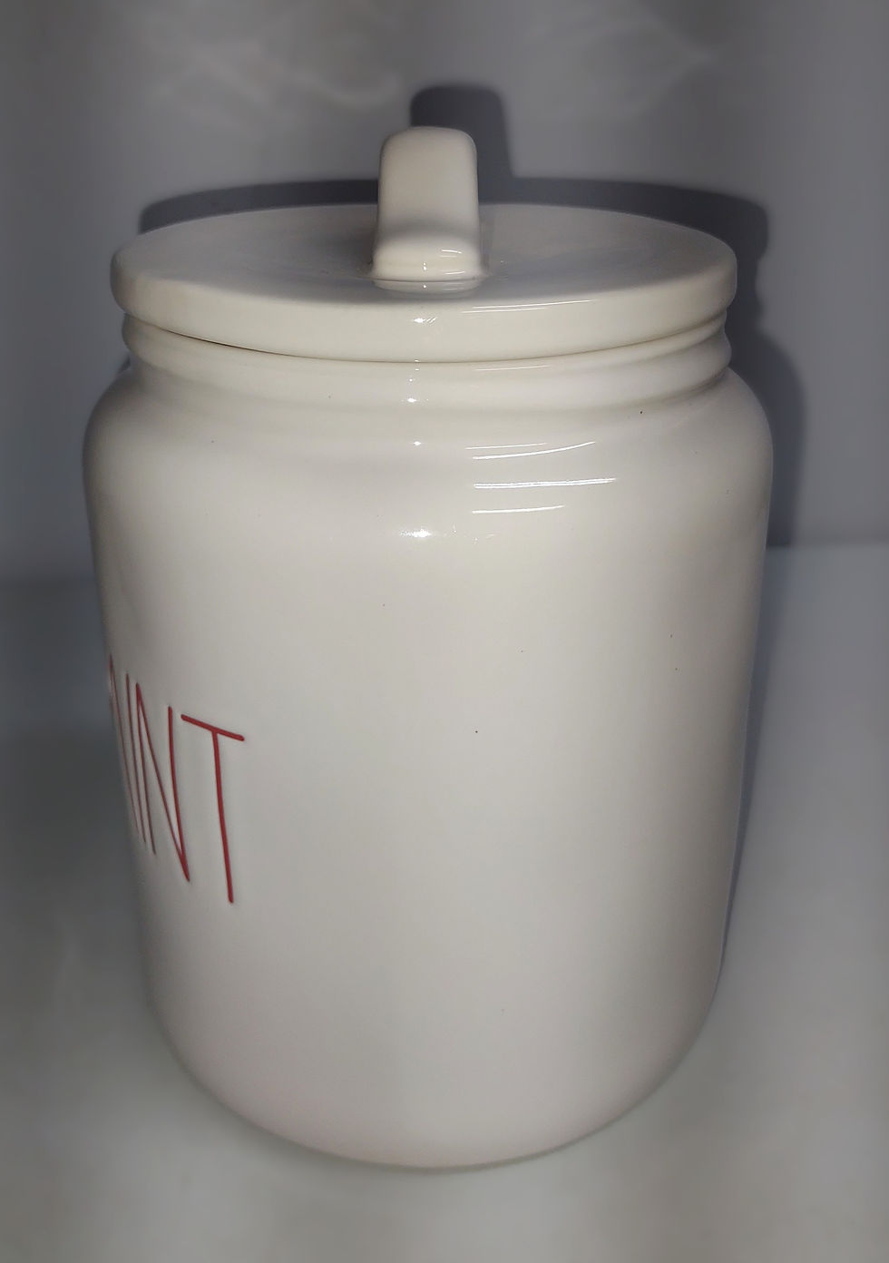 Thumbnail: Rae Dunn "Peppermint" White Chunky Canister