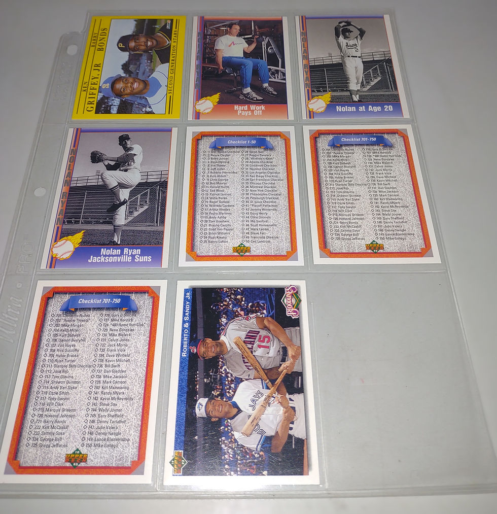 Thumbnail: Set/Sheet of 8 Baseball Player Cards In Sleeve