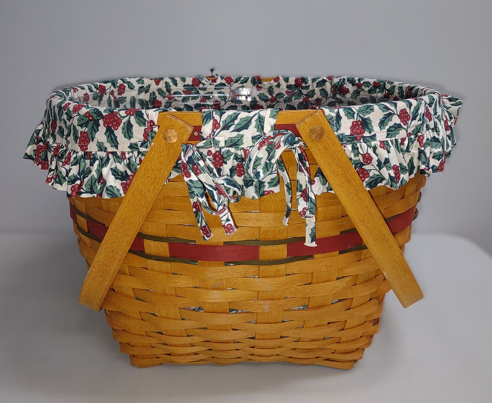 Thumbnail: Longaberger 1994 Sleigh Bell Basket (w/ 2 swinging handles)