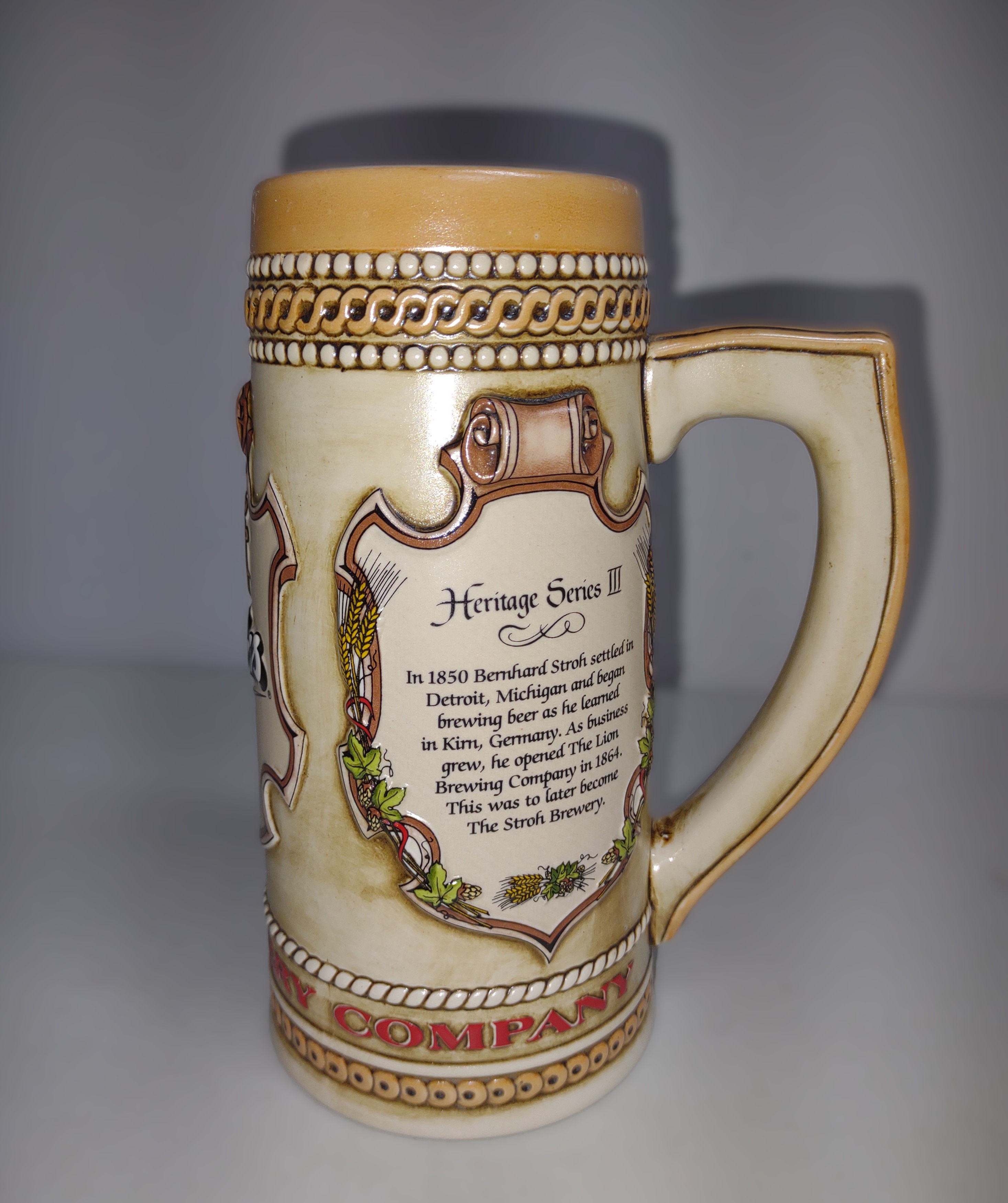 Stroh's Beer Stein, Heritage Series III