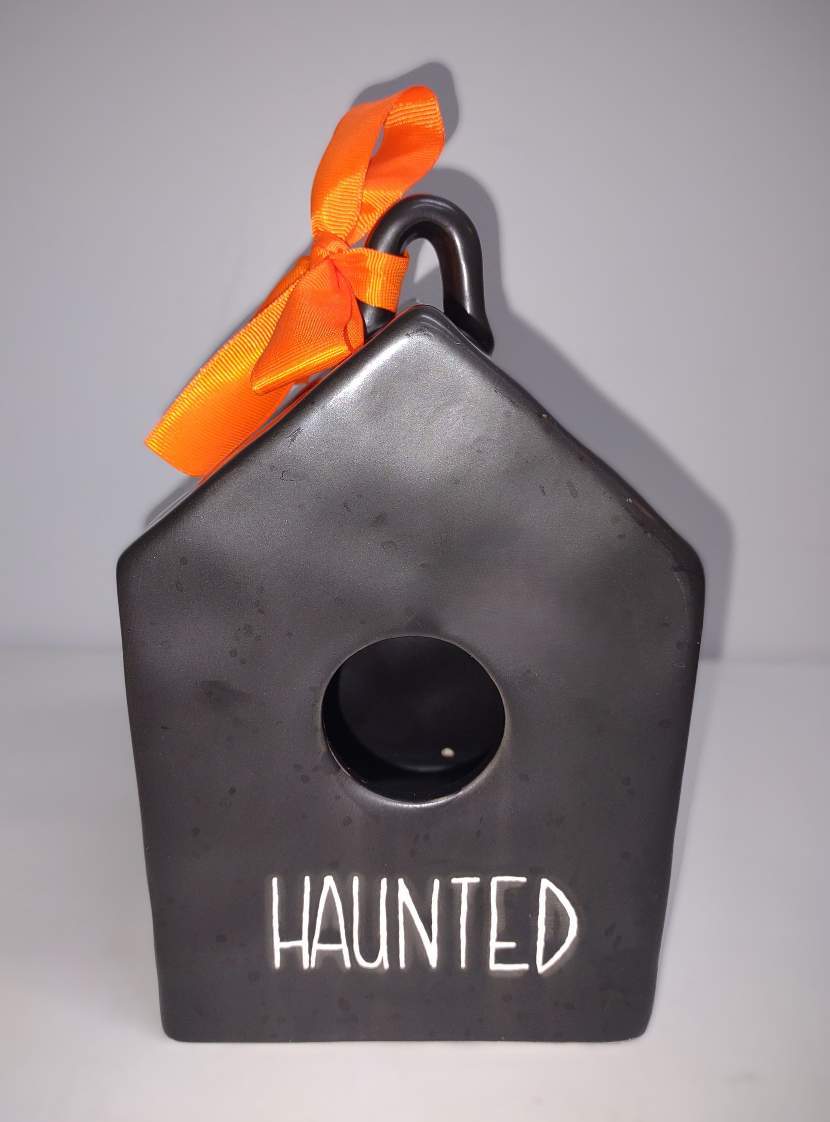 Rae Dunn "Haunted" Black Birdhouse