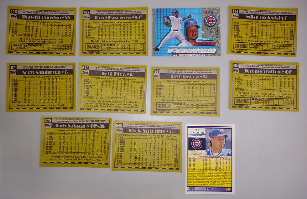 Thumbnail: Set/Sheet 0f 16 Vintage Chicago Cubs Player Cards