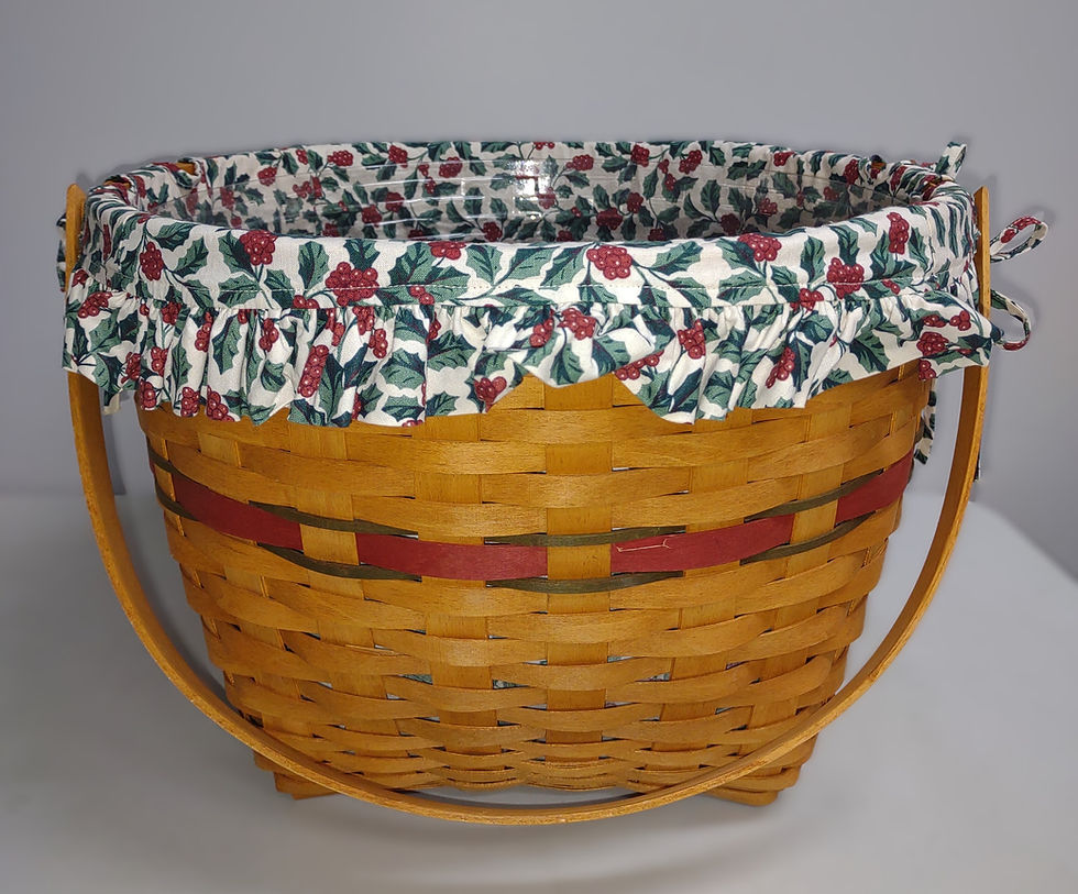 Thumbnail: Longaberger 1994 Sleigh Bell Basket (w/ 2 swinging handles)