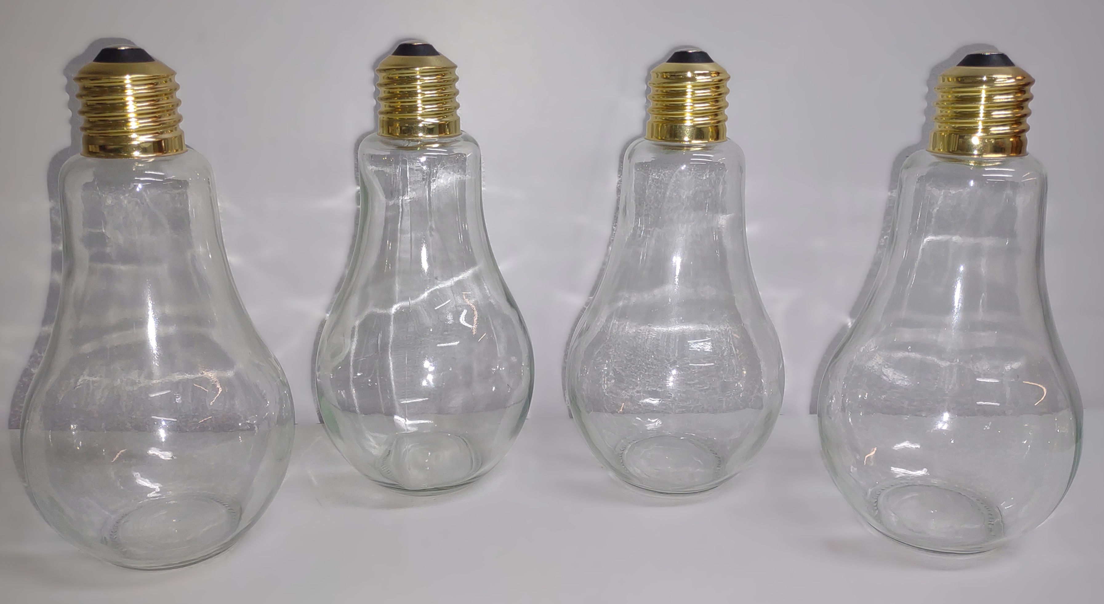 SET of 4 Glass Light Bulb Canisters