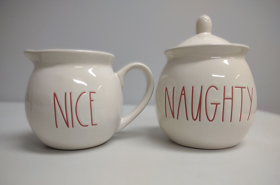 Thumbnail: Rae Dunn Naughty & Nice Cream & Sugar Set