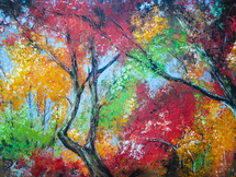 Acryl auf Leinwand "Bunte Bäume"