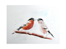 Aquarell "Zwei Gimpel"