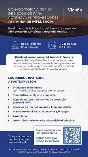 Comenzó la ronda de negocios del Proyecto Vicuña en el Nodo Pismanta