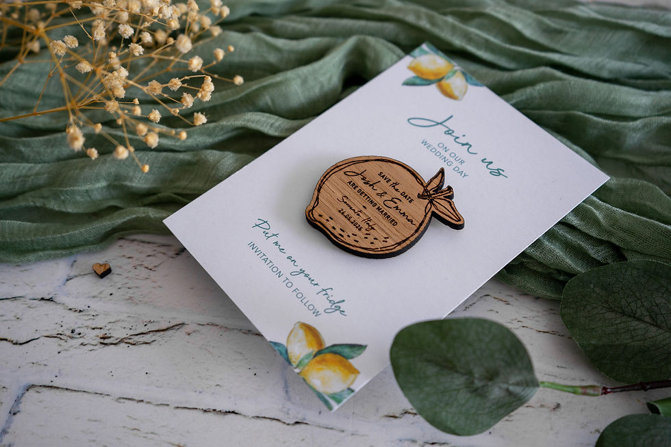 Thumbnail: Lemon Wooden Fridge Magnet Save the Date