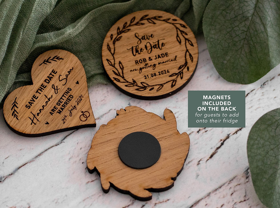 Thumbnail: Wooden Fridge Magnet Save the Dates