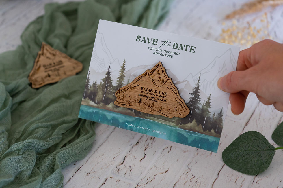 Thumbnail: Mountain Wedding Save the Dates with Magnet