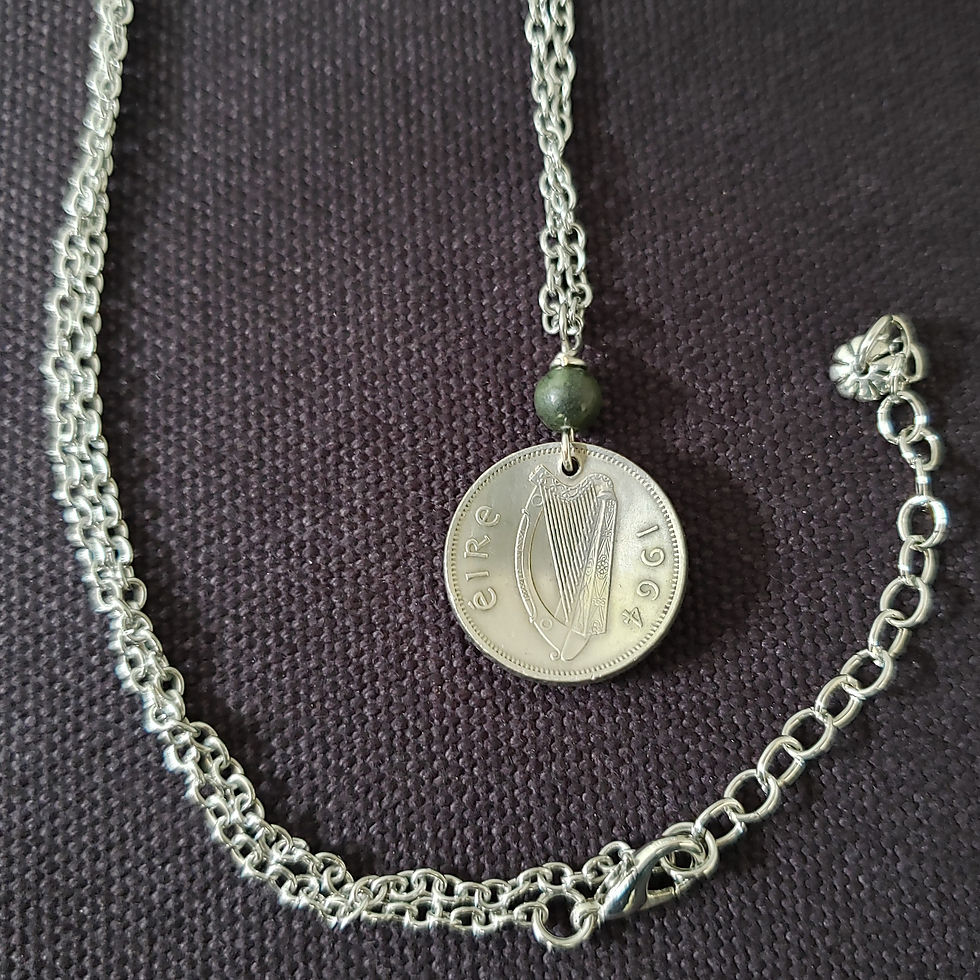 Thumbnail: Ireland Sixpence Necklace w/Connemara 3000