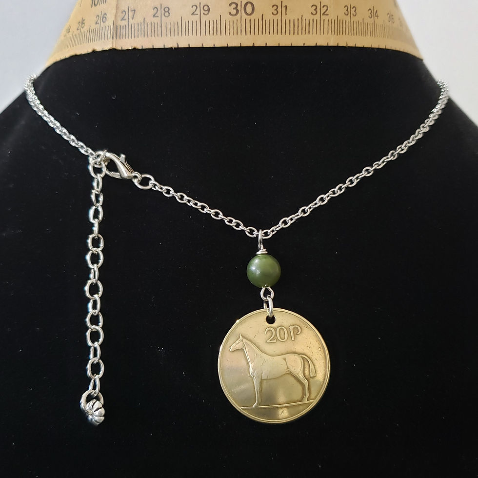 Thumbnail: Irish Horse Coin Necklace w/Connemara 5045
