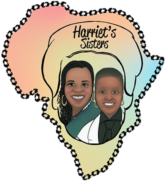 The Harriet's Sisters Brand Mark features illustrations of the brand's two founders