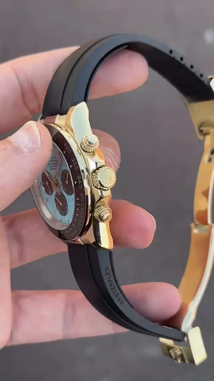 Thumbnail: Super Clone Rolex Daytona Tiffany Blue Dial Gold Oysterflex
