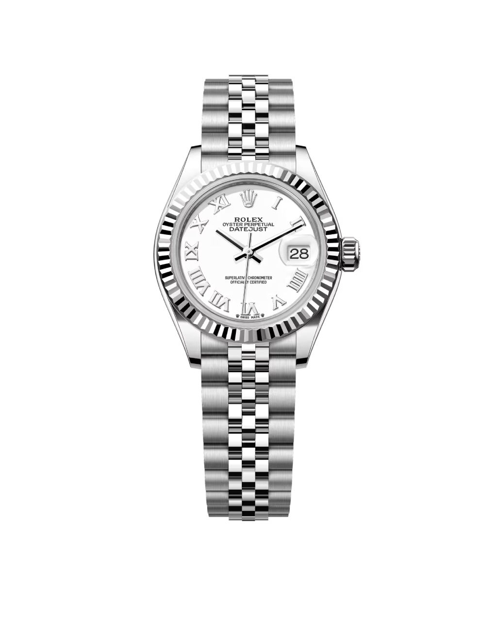 Super Clone Rolex Datejust 36mm White Roman Dial Silver Jubilee
