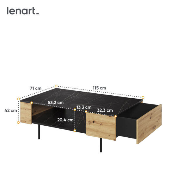 Thumbnail: MARMO MR-07 rectangular coffee table