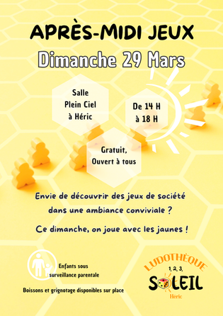 Après Midi Jeux de Société - Dimanche 29 Mars 2026