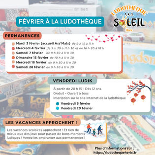Permanences et soirées LudiK' de février 2026