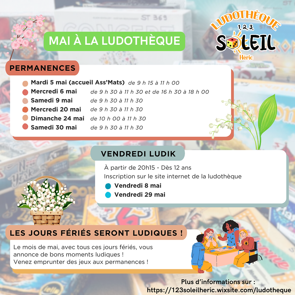 Permanences et soirées LudiK' de mai 2026