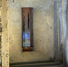 Deep concrete footing poured in a square excavation pit