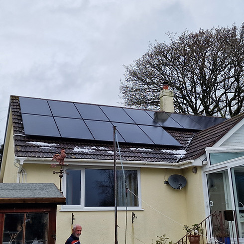 A house with solar panels on the roof