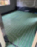 View of green insulation panels with underfloor heating pipe loops for custom heating