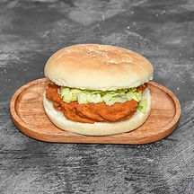 Chicken burger with lettuce on a plate
