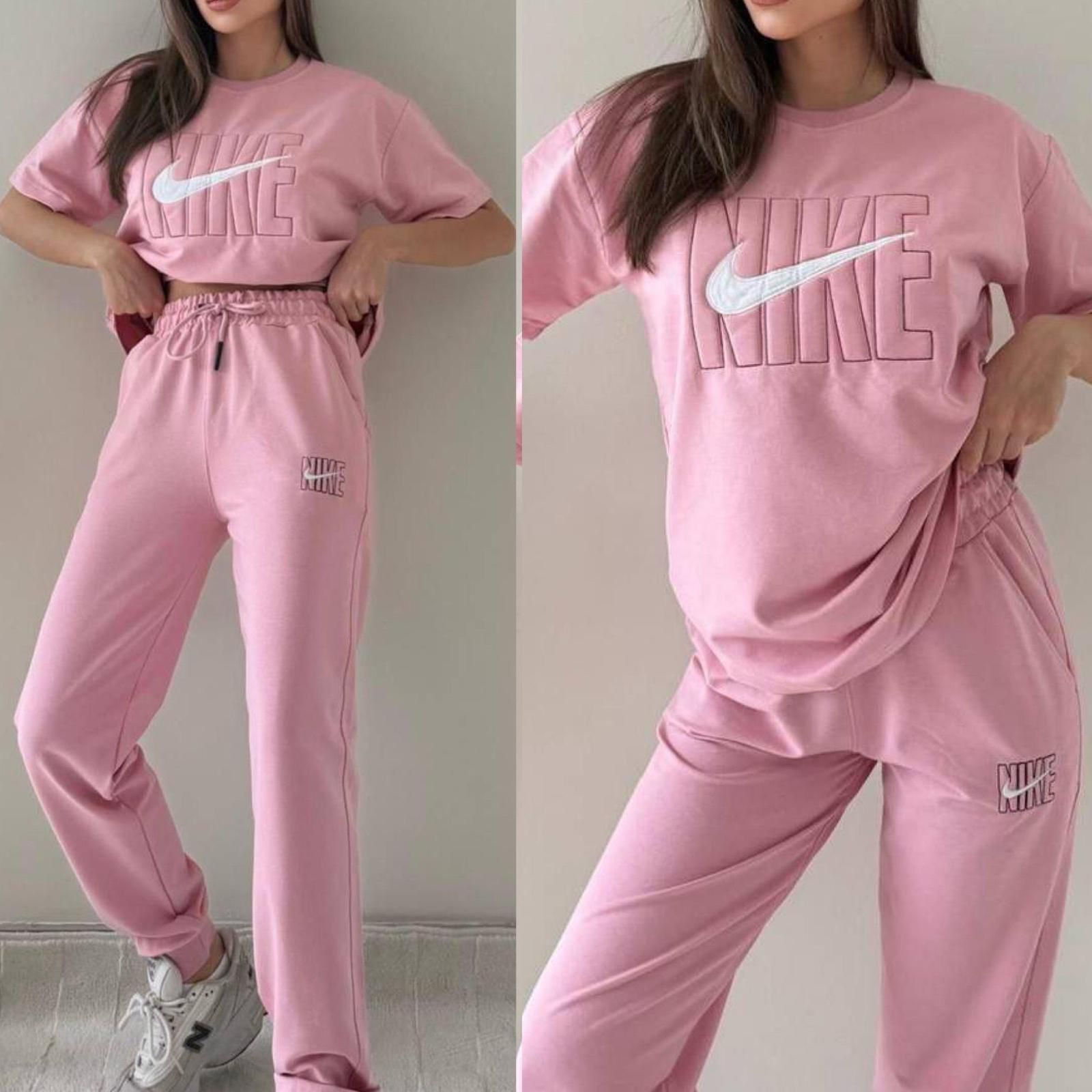 Just Do It Pink/White Nike Shirt/Pants set.
