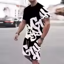 Men’s Bold Print 2-Piece Shorts Set – Casual Summer Streetwear Outfit