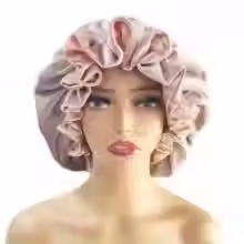 Thumbnail: Double-Layer Velvet Satin Bonnet – Warm Winter Sleep Cap for Hair Protection