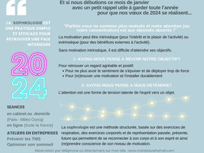 Bonjour, je vous souhaite une belle année et la santé ! Puis, j’aimerais aussi vous présenter mes vœux sous la forme d’une réflexion toute personnelle quant à notre motivation...