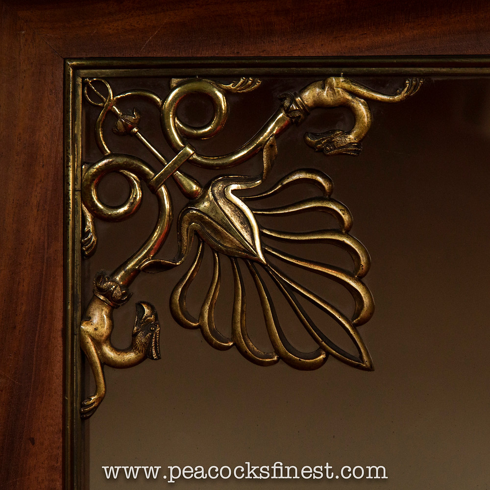 Brasswork detail of a fine Regency bookcase or display cabinet at Chatsworth House
