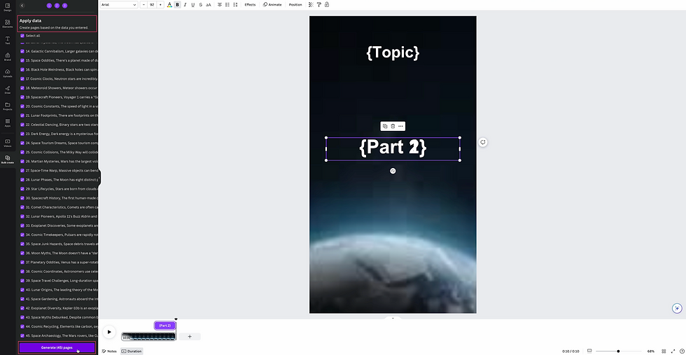 finalising the elements