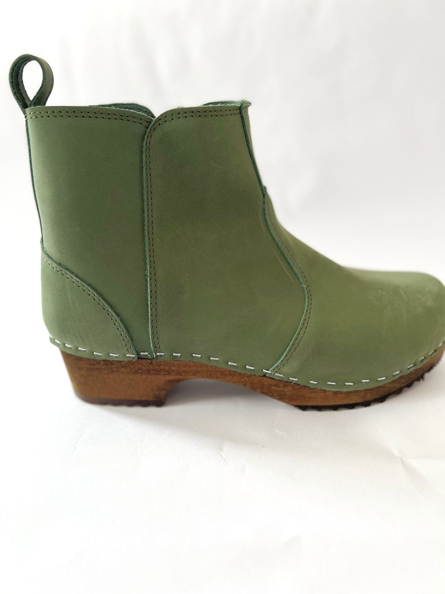 zipper boots forest green
