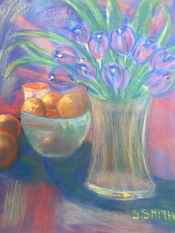 Purple Tulips and Oranges