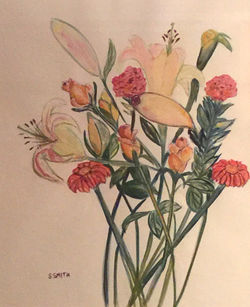 Orange and Pastel Flowers