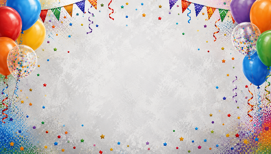 balloons,confetti, streamers