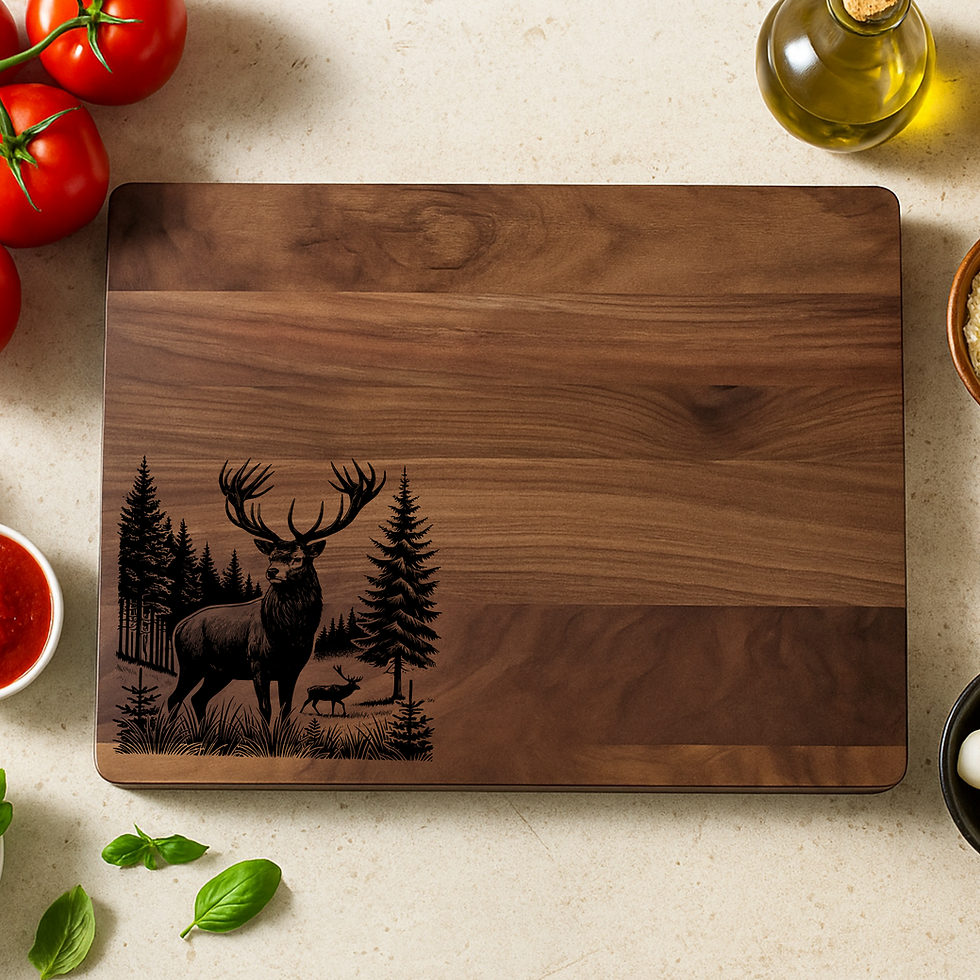 Thumbnail: Custom Walnut Cutting Board / Engraved Charcuterie Board 