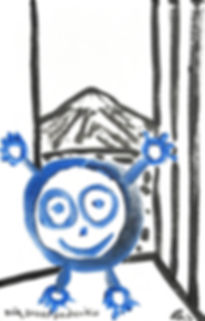 Blue Boy in Japan. Mount Fuji