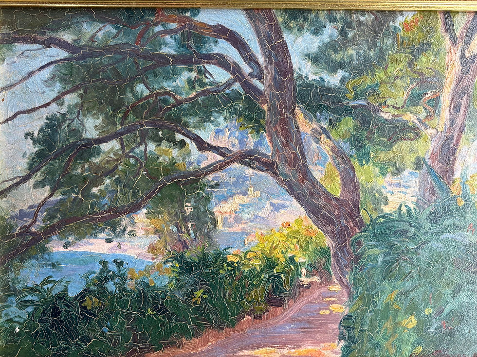 View from Monaco. Gardens of Saint Martin. By Louis Tinayre